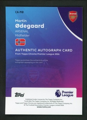 2025-26 Topps Chrome Premier League - Autographs Martin Odegaard