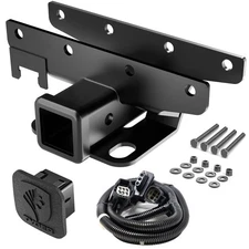 TYGER Wrangler Receiver Hitch with Wiring Harness & Hitch Cover for 2007-2018 JK