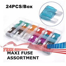 24 Pack Large MAXI / APX Blade Fuse Assortment Auto Car SUV AMP Truck FUSES Kit