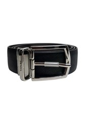 Prada Saffiano Reversible Leather Belt Black/Brown Mens 40 AUTHENTIC NEW
