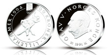 Norway Proof 1994 Lillehammer Olympics 100 Kroner -Speed Skaters - 1 oz ASW