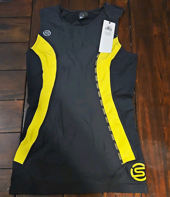 Skins DNAmic Men's Compression Tank Top Sleeveless Colorblock Black L Gym