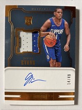 2017-18 Panini Dominion JAWUN EVANS Rookie 2 Color On Card Auto Copper 14/49