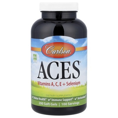 Carlson Labs ACES 200 Soft Gels Casein-Free , Gluten-Free, Milk-Free,