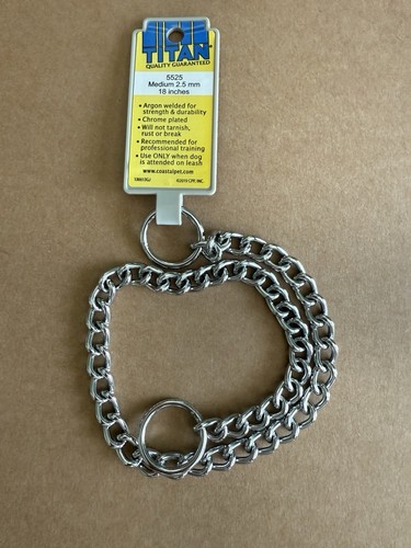 Titan 5525 Choke Chain Dog Training Collar Choker: 16", 2.5mm, welded, plated - Picture 2 of 2