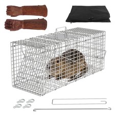 Cat Trap Cage Release Humane Live Animal Rodent Garden Cage Trap Cover Gloves