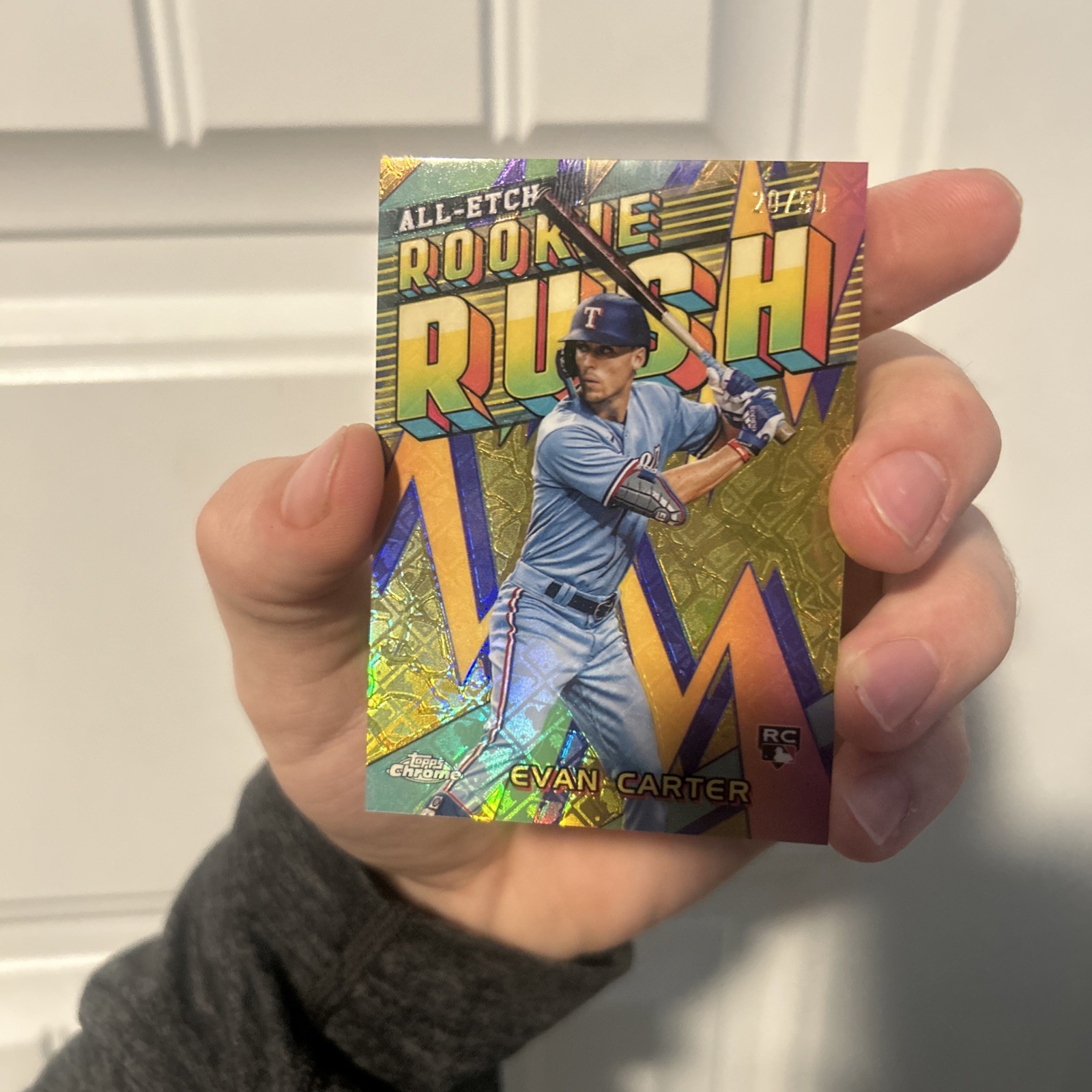 2024 Topps Chrome All-Etch Rookie Rush Evan Carter CERL-7 Gold /50 (RC)