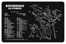 Tekmat Armorers Bench Mat 11"x17" Browning Hi-power - 17-BROWNHP