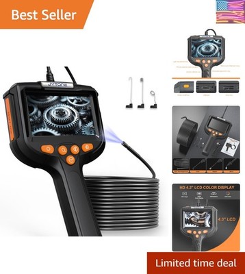 Endoscope Camera with Light, 4.3'' HD Display, 5.5mm Waterproof Borescope, 6.6...