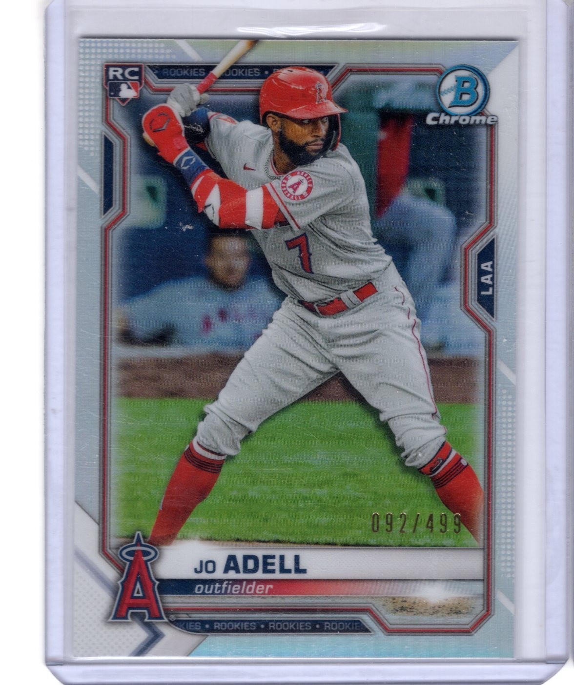 2021 Bowman Chrome #42 Jo Adell Refractor #/499 RC Angels