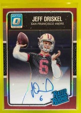 2016 Donruss Optic Jeff Driskel Rated Rookie Auto Red /50 #174 RC 49ers