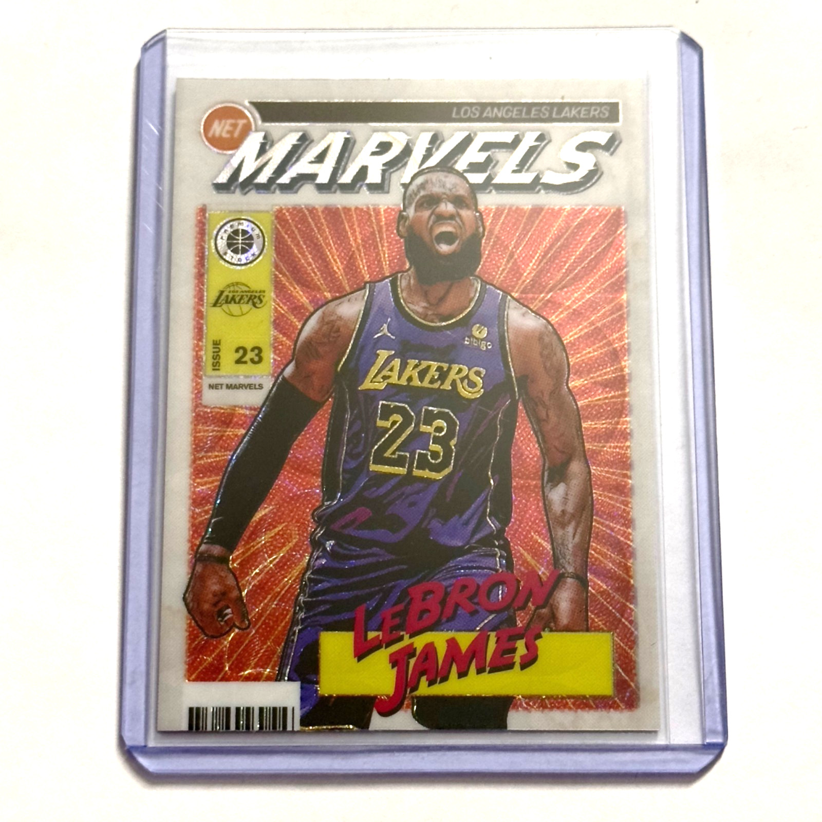 LeBron James #2 2023 Panini Hoops Premium Stock Retro Net Marvels