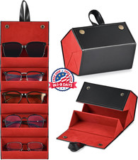 Organizador de gafas de sol de viaje Muf, estuche de cuero con 4/5 ranuras.neuvo