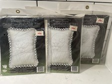 Lot Of 3 Vintage Pillow Embroidery Kits Candlewicking Kit Fruit Basket 5X7