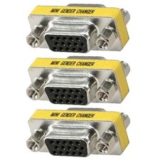 3x DB15 HD VGA/SVGA Female to Female 15pin D-SUB Gender Changer Coupler DB15HD