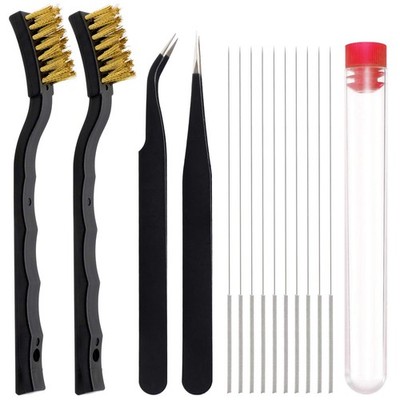 3D Printer Nozzle Cleaning Kit with Brush  10 Pieces 0.4 mm Cleaning Needles,...