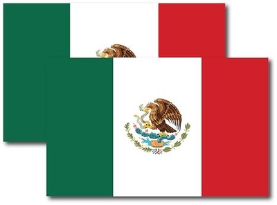 Magnet Me Up Mexico Flag Car Magnet 5x8'' 2 Pack Durable UV Vinyl Decals, US-Made