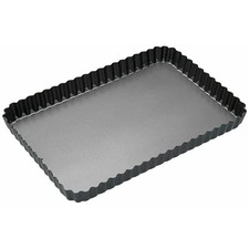 Image of MasterClass Non-Stick Fluted Rectangular Flan / Quiche Tin, 31 x 21 x 2.5cm
