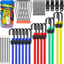 33 Piece Premium Bungee Cords Assortment Jar, Includes 10", 18", 24", 32", 40" B