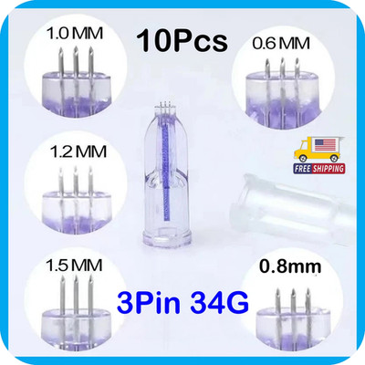 Crystal Nanosoft Microneedle 3Pin Three Needles Anti Aging Eyes Neck Lines