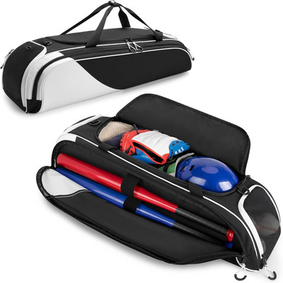 DSLEAF Baseball Duffle Bag for 2 Bats, Softball Catchers Gear Bag with Separate