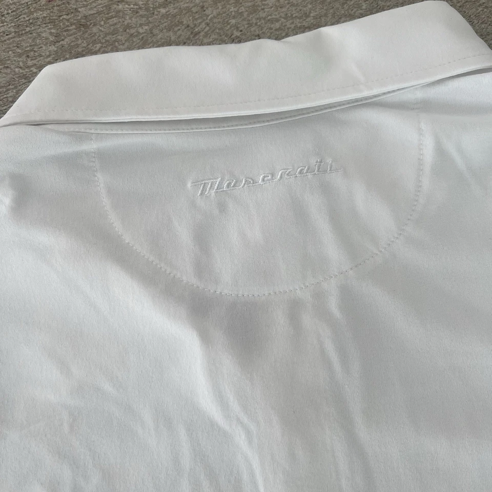 Maserati Button Up Long-Sleeve White Men's XL Embroidered Logo Front/Back - Image 4 of 4