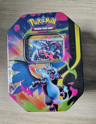 Pokémon Glurak Blechdose Tin-Box mit Sichtfenster für Pokémon TCG Standard