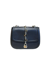 Louis Vuitton Chain it Chain Black Shoulder Bag Calfskin Leather Women Used