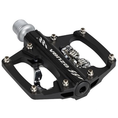 VENZO Multi-Use Shimano SPD Compatible MTB Bike Sealed Pedals 9/16'' With Cleats