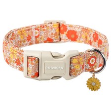 Size M Fall Flower Dog Collar Adjustable Floral Pet Girl Cute Puppy Accessory