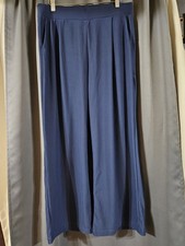 Halara Flex High Waisted Pocket Straight Leg Work Pants Size L Petite Navy Blue