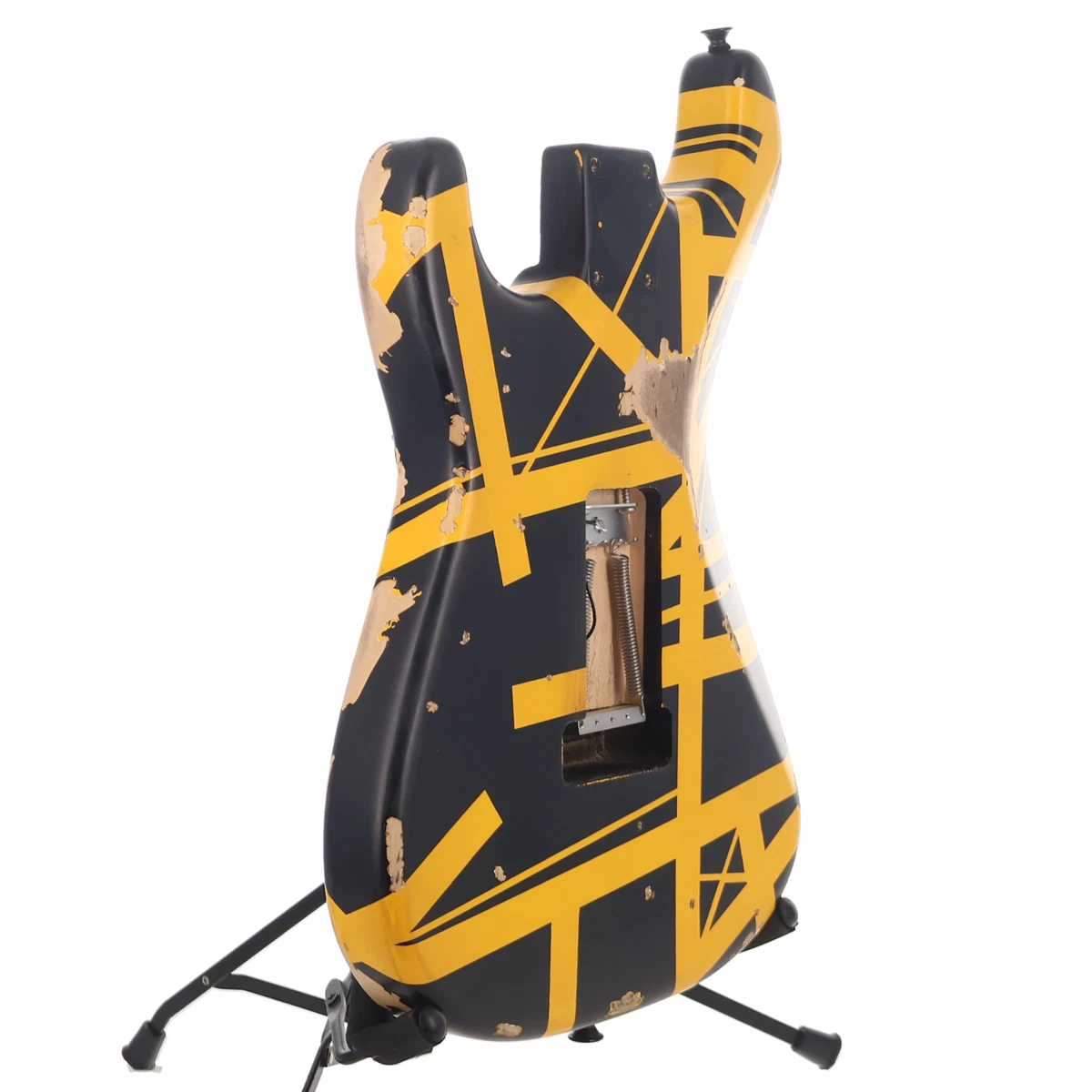 EVH Frankenstein Body LTD ED Striped Series Black Yellow - Bridge Post Damage
