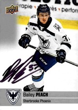 Bailey Peach - Signed 2019-20 Upper Deck CHL Card #285