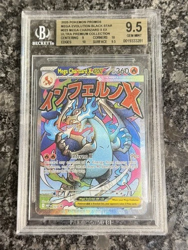 BGS 9.5 Mega Charizard X ex 023 Me: Mega Evolution Promo Holo