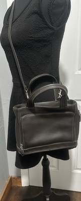 Lot 2 Red/dark brown Totes Top Handle Bag Detachable Strap Zip/Snap Vinyl