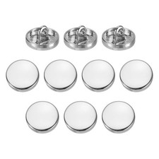 10pcs Metal Flat Button 12.5mm Round Metal Sewing Buttons Bright Silver
