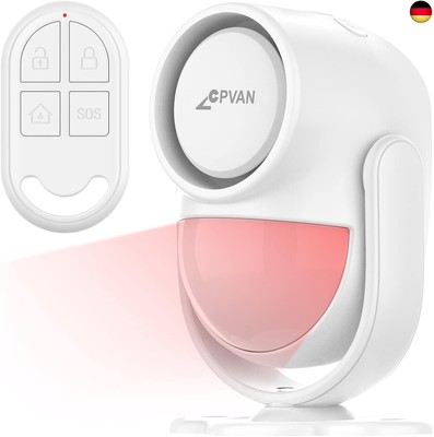CPVAN PIR Bewegungsmelder Alarm, Bewegungssensor mit Fernbedienung, 125 dB,