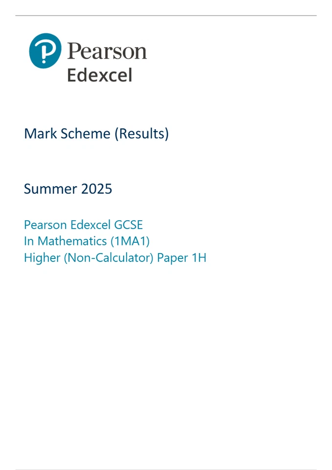GCSE EDEXCEL MATHS JUNE 2025 ALL QUESTION PAPERS + MARKSCHEMES (1MA1/1H/2H/3H) - Image 2 of 4