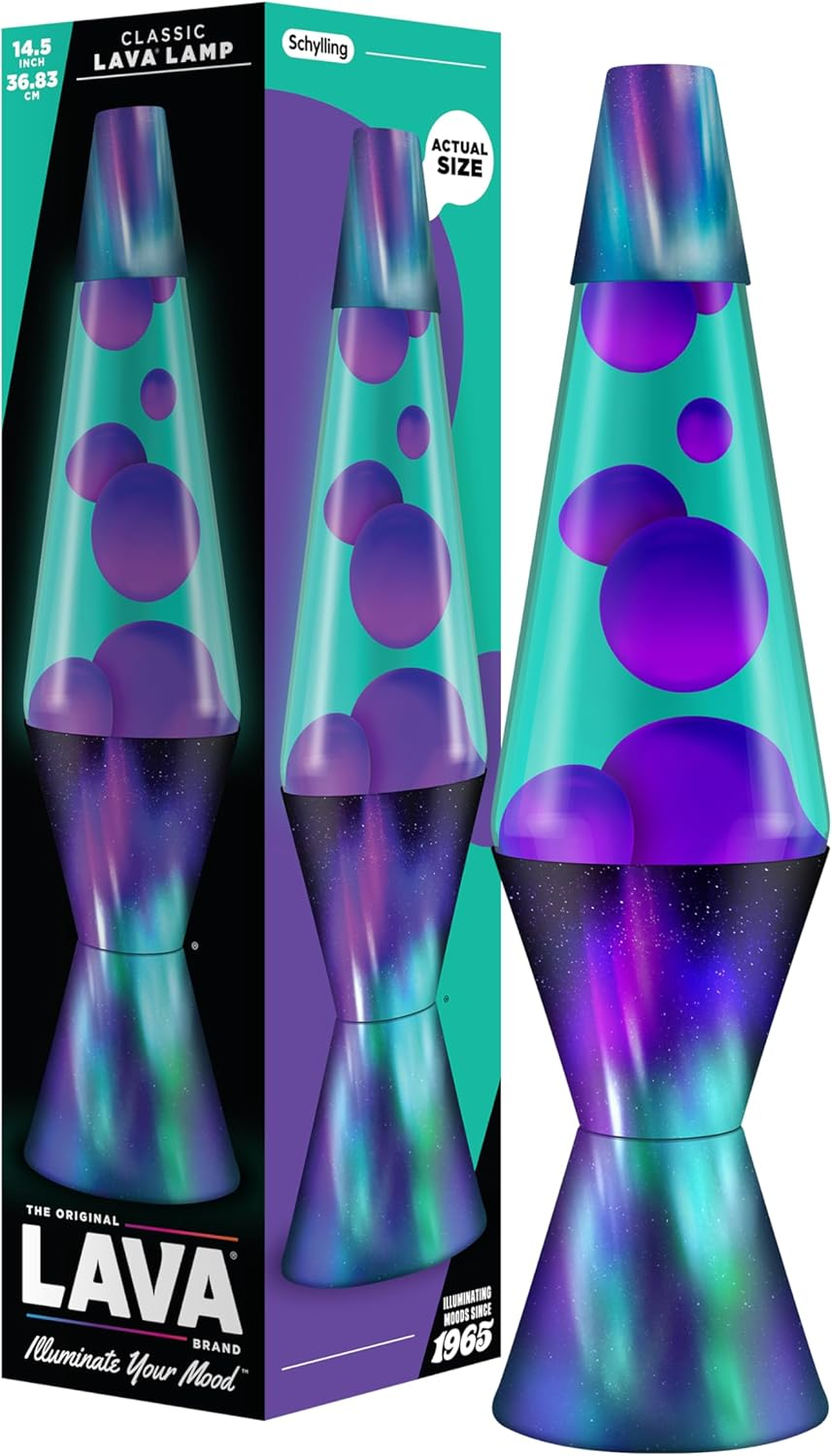 Lamp - 14.5"" Aurora Borealis - the Original Motion Lamp - Purple and Teal Liquid
