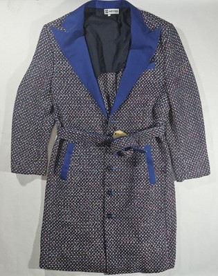 NWT $2495 The Mestizo Tweed Effect Contrast Collar Hand Made Belted Robe Coat M