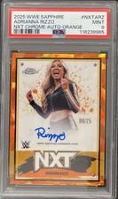 2025 Topps Chrome Sapphire WWE Adrianna Rizzo NXT Orange Auto /25 PSA 9