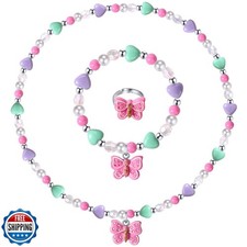 Girls Colorful Butterfly Jewelry Set - Toddler Butterfly Necklace