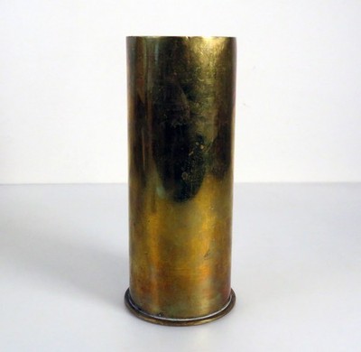 Vintage Messing Artillerie Muschel Etui Blumenvase