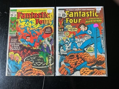 FANTASTIC FOUR   #110   #115    Marvel 1971    Early Bronze Age    Cool  