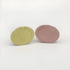 Taylor Smith Taylor Luray Pastels Pink Yellow Luncheon Plates 8 1/2" Set of 2