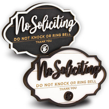 Funny No Soliciting Sign for House Door - 2 Pack Small No Soliciting Sign for Fr