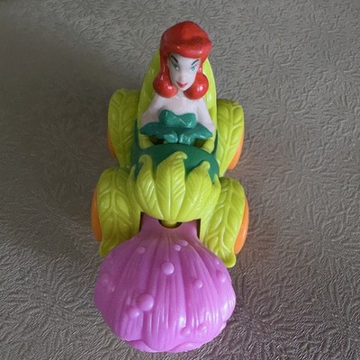 Green Leaf Vehicle Toy Car w/ Wheels, Red Hair Figure & Purple Shell Piece, 1993