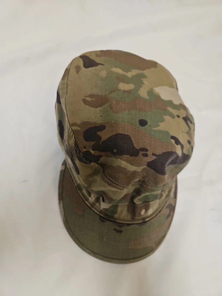 VINTAGE 90s US Army Hat Cap Fitted Mens 7 5/8 Woodland Camo Patrol Cap BDU  - Image 3 of 4