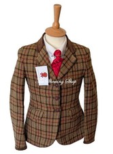 M&Auml;DCHEN MASSGESCHNEIDERT LE BEAU CHEVAL BRAUN TWEED SHOW JACKE GR&Ouml;SSE 28