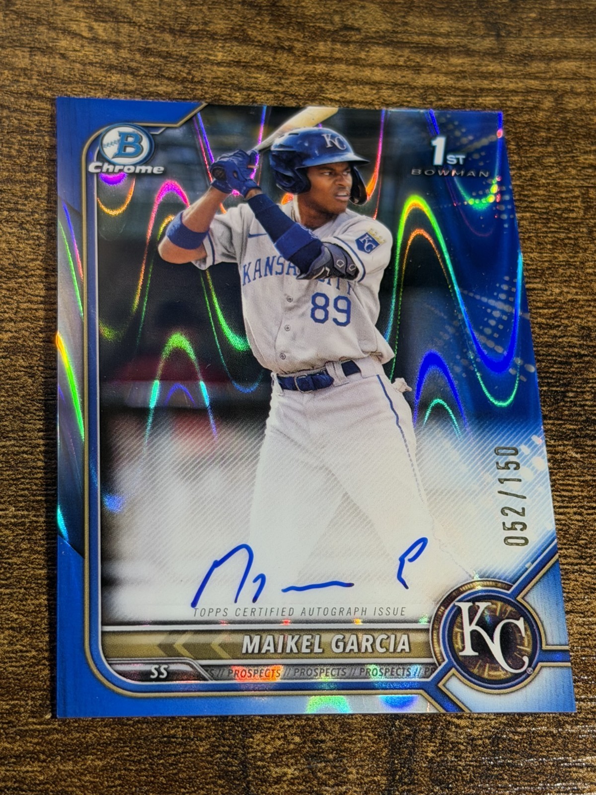 MAIKEL GARCIA 2022 Bowman Chrome #CPA-MG 1st Blue RayWave Refractor Auto /150